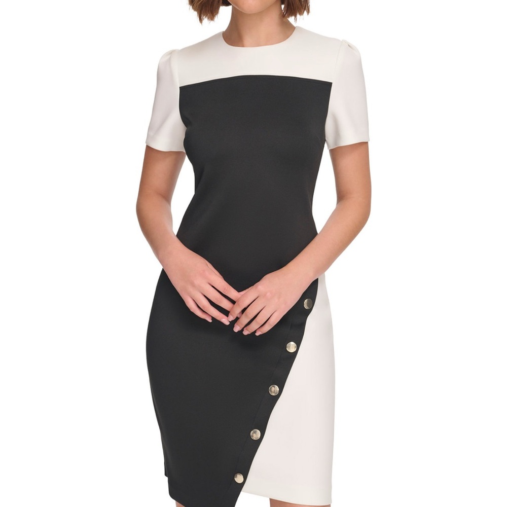 Tommy Hilfiger Black and White Asymmetrical Dress